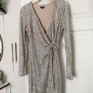 Sequin wrap dress